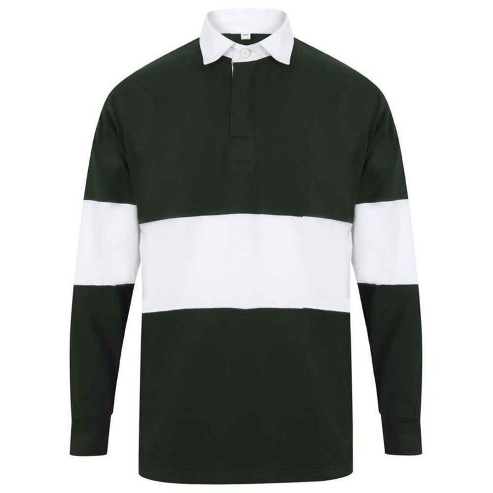 Front Row Unisex Adult Panelled Rugby Shirt / Bottle/White